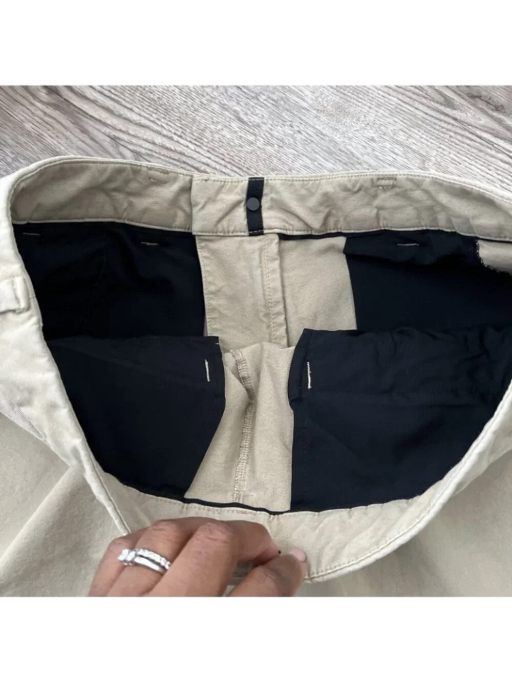 Lululemon Commission Pants Mens Actual 34x27 Tan Swift Cotton‎ Slim Fit